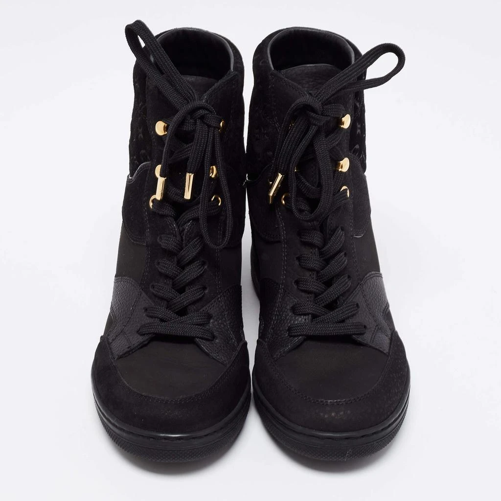 商品[二手商品] Louis Vuitton|Louis Vuitton Black Monogram Empreinte Leather And Suede High Top Sneakers Size 36,价格¥3648,第3张图片详细描述