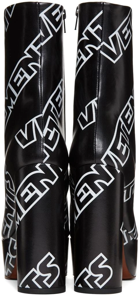 商品Vetements|Black Printed Logo Platform Boots,价格¥3587,第4张图片详细描述