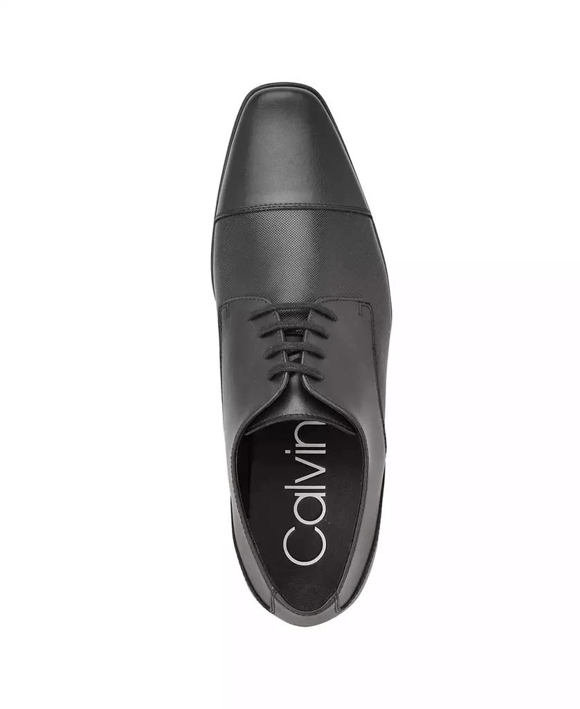 商品Calvin Klein|Men's Bram Lace Up Cap-Toe Leather Dress Shoes,价格¥524,第4张图片详细描述