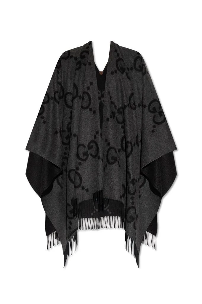 商品Gucci|Gucci Monogrammed Fringe Edge Poncho,价格¥10970,第1张图片