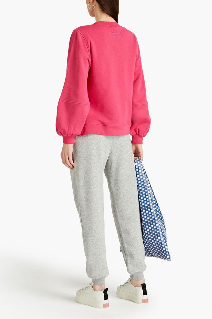 商品Ganni|Embroidered cotton-blend fleece sweatshirt,价格¥538,第1张图片
