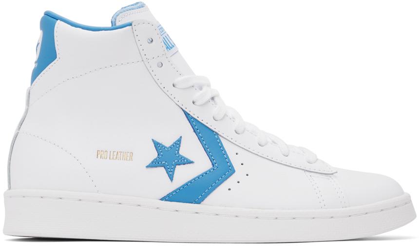White & Blue 'Pro Leather' High Sneakers商品第1张图片规格展示