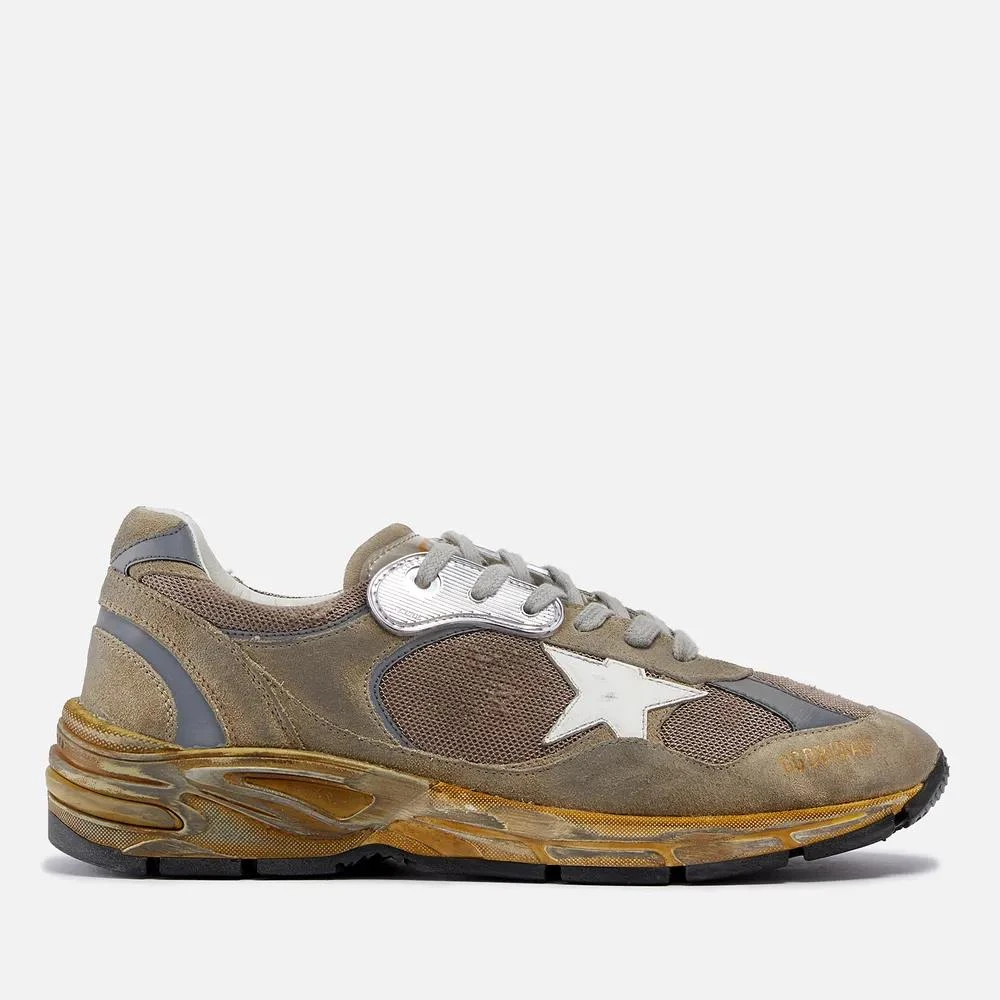 商品Golden Goose|Golden Goose Dad-Star Distressed Leather, Mesh and Suede Trainers,价格¥2987,第1张图片