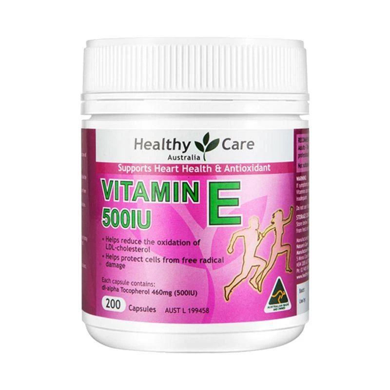 商品Healthy Care|HC VITAMIN E 500IU 200CAPS 维生素E胶囊,价格¥203,第1张图片