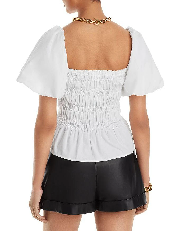 商品Karl Lagerfeld Paris|Cotton Smocked Puff Sleeve Top,价格¥202,第2张图片详细描述