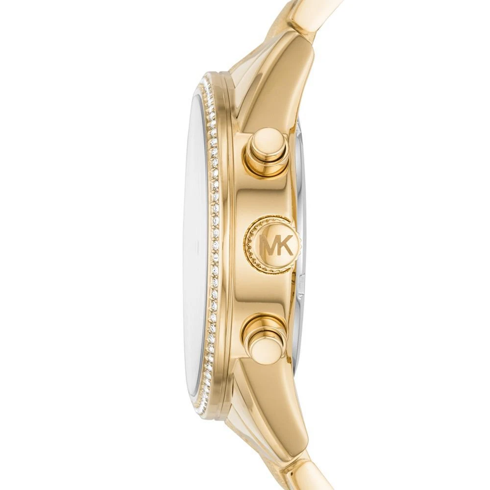 商品Michael Kors|Women's Chronograph Ritz Gold-Tone Stainless Steel Bracelet Watch 37mm,价格¥1167,第2张图片详细描述