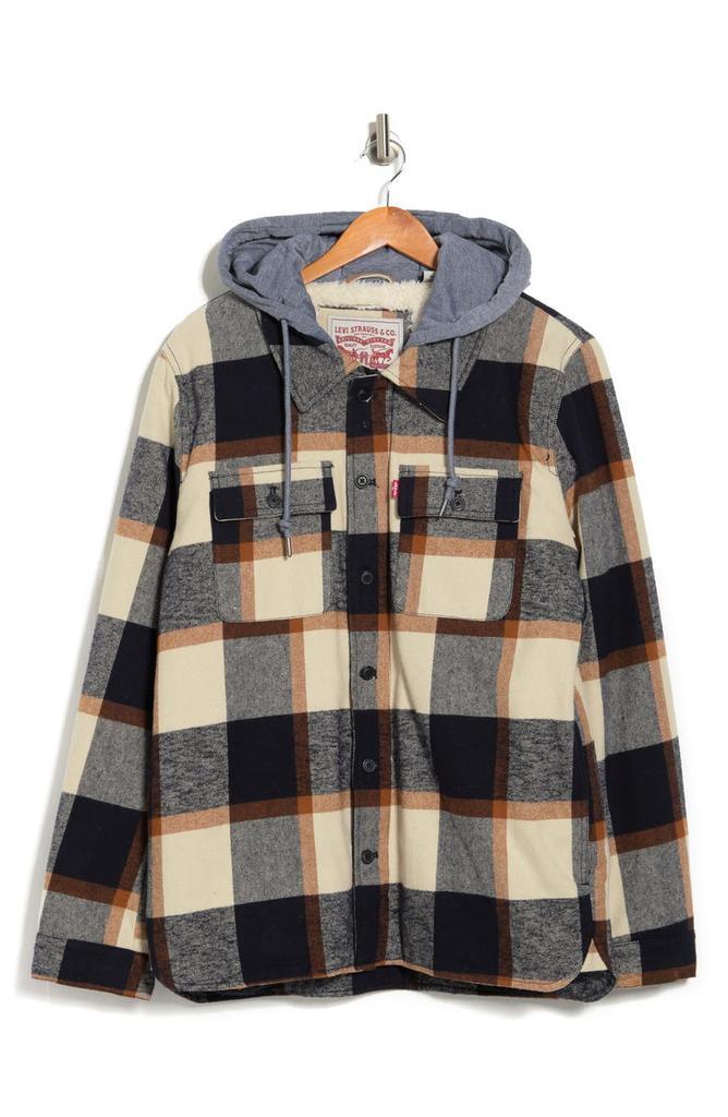 商品Levi's|Plaid Faux Shearling Lined Shirt Jacket with Jersey Hood,价格¥629,第6张图片详细描述