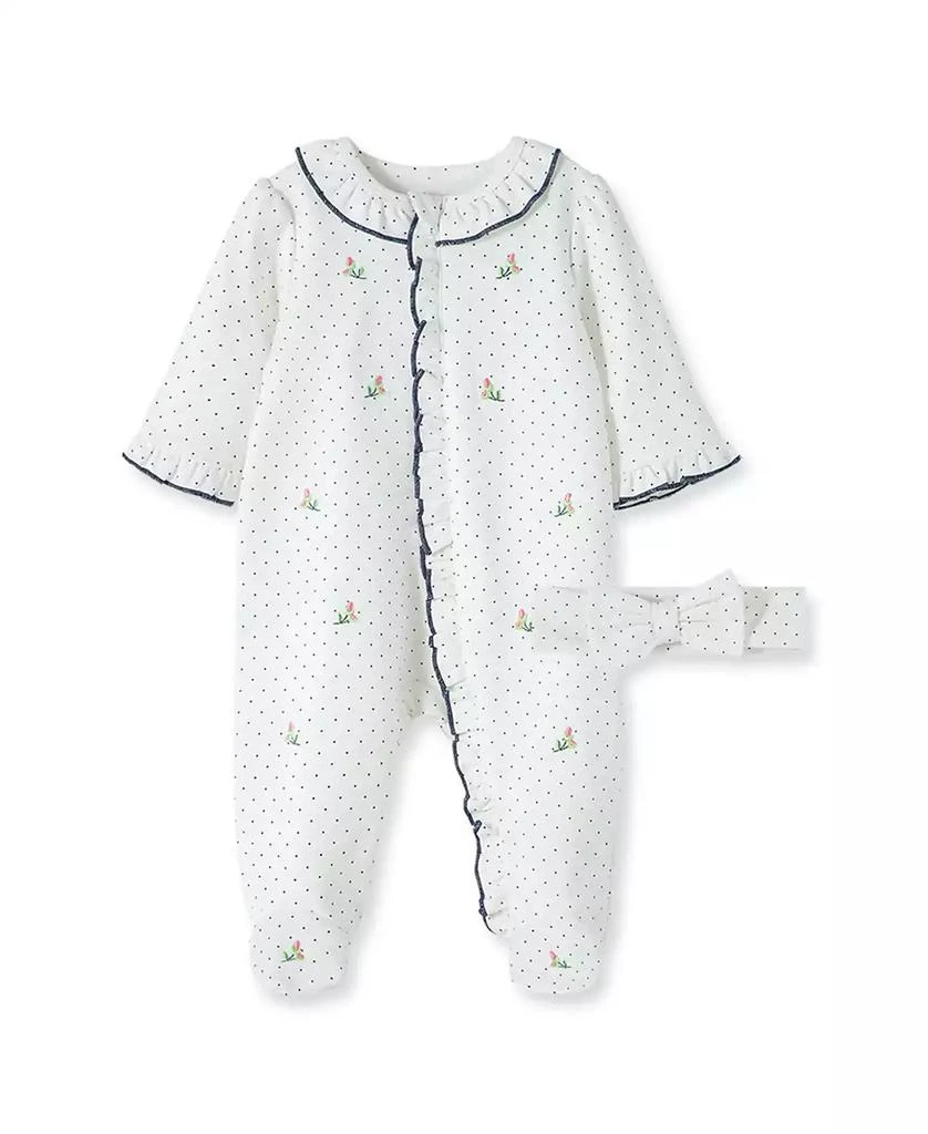 商品Little Me|Baby Girls Rosebud Footed Coverall and Headband, 2 Piece Set,价格¥98,第1张图片