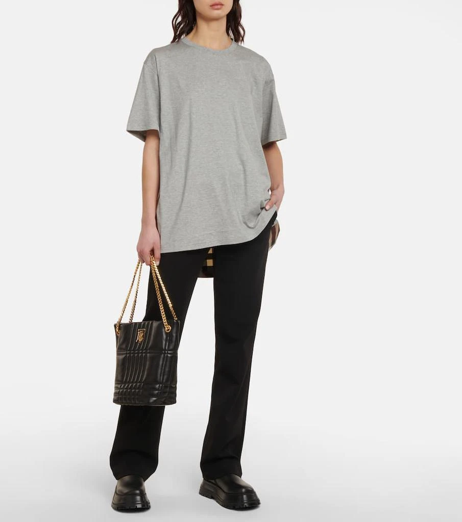 商品Burberry|Check-panel cotton-blend T-shirt,价格¥3892,第3张图片详细描述