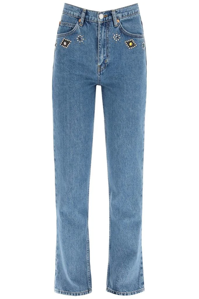 商品Re/Done|Re/done high-waist jeans with jewelled detailing,价格¥1789,第1张图片