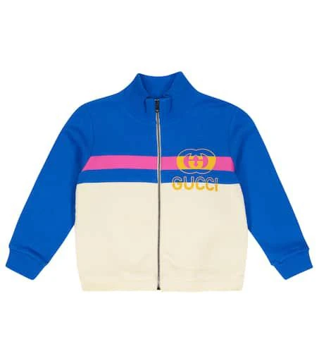 商品Gucci|婴幼儿 — 棉质针织运动夹克,价格¥3181,第1张图片