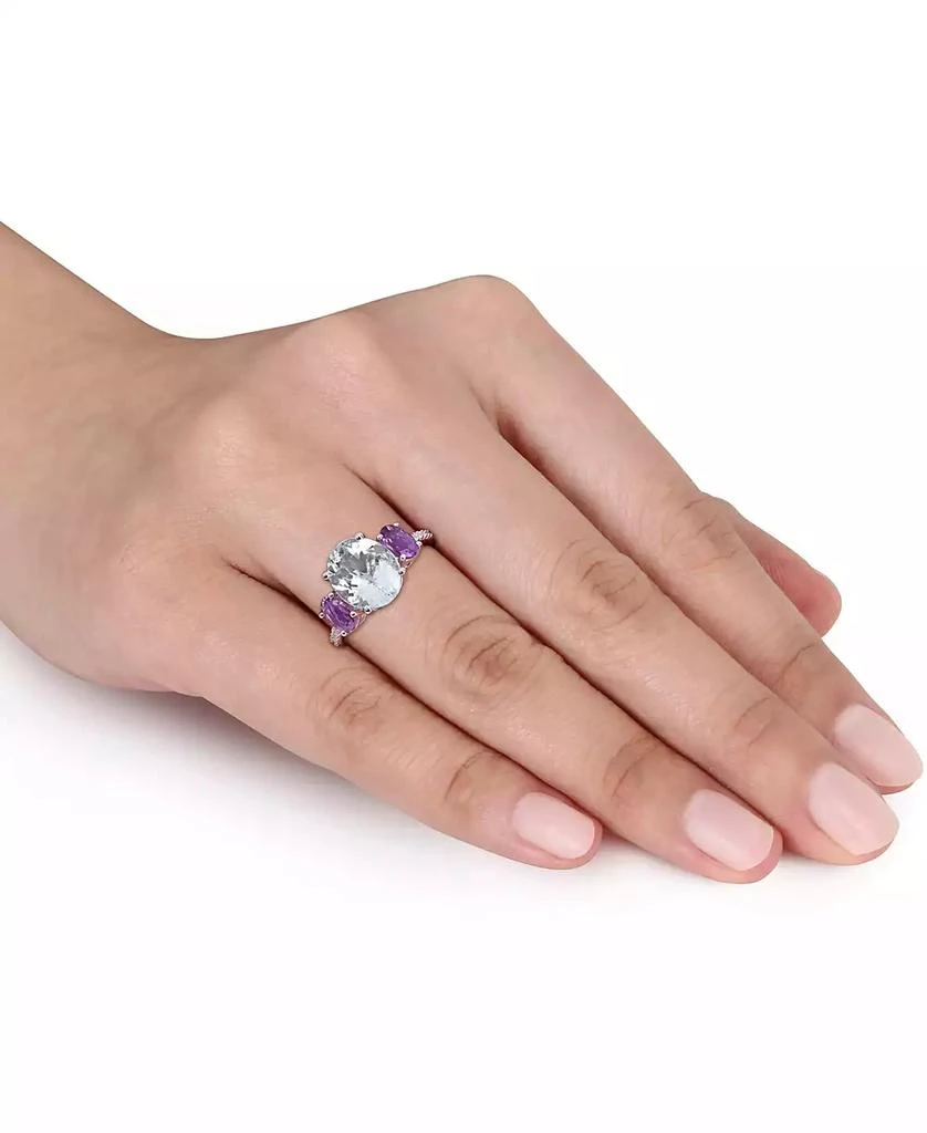 商品Macy's|Macy's Aquamarine (3 ct. t.w.), Amethyst (4/5 ct. t.w.) & Diamond (1/10 ct. t.w.) Ring in Sterling Silver,价格¥2370,第2张图片详细描述