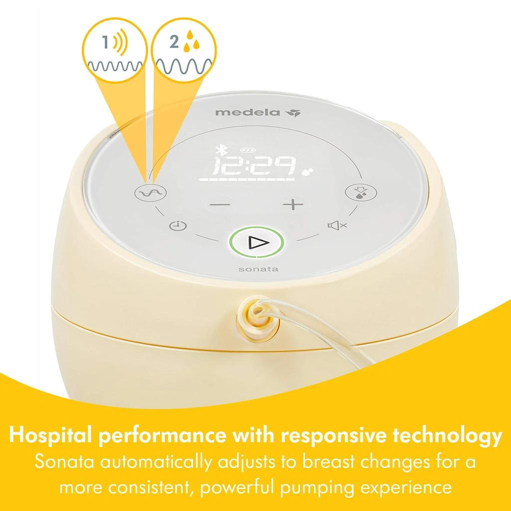 商品Medela|Medela Sonata Smart Breast Pump, Hospital Performance Double Electric Breastpump, Rechargeable, Flex Breast Shields, Touch Screen Display, Connects to Medela Family App, 101037319,价格¥2748,第2张图片详细描述