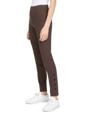 商品Theory|Button-Hem Cotton-Blend Leggings,价格¥518,第3张图片详细描述