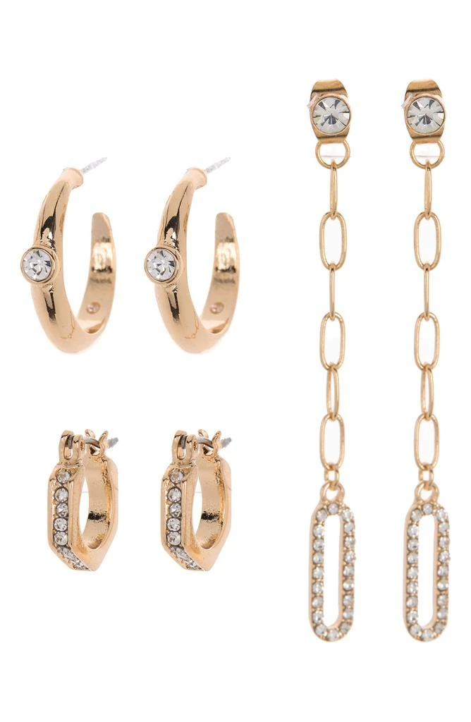 商品Nordstrom|Linear Hoop Earrings Trio,价格¥71,第1张图片