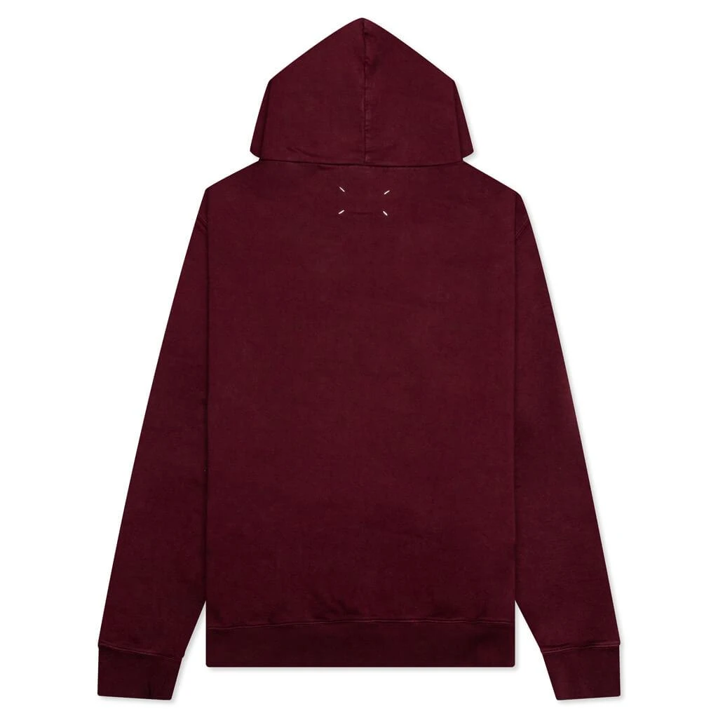 商品MAISON MARGIELA|Logo-Embroidered Long-Sleeved Hoodie - Burgundy,价格¥4062,第2张图片详细描述