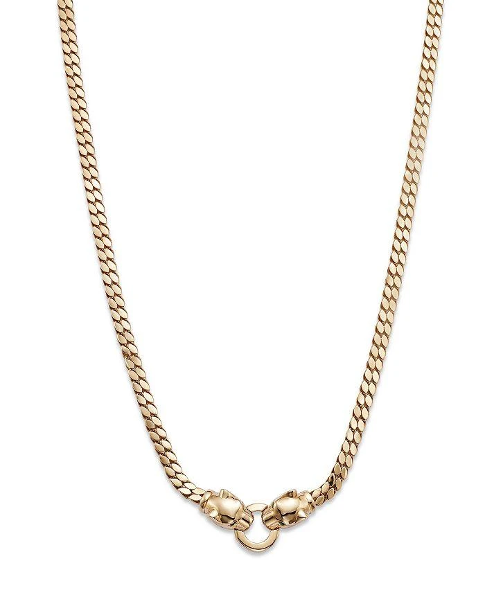 商品Alberto Amati|14K Yellow Gold Emerald Eye Panther Collar Necklace, 17",价格¥23753,第1张图片详细描述