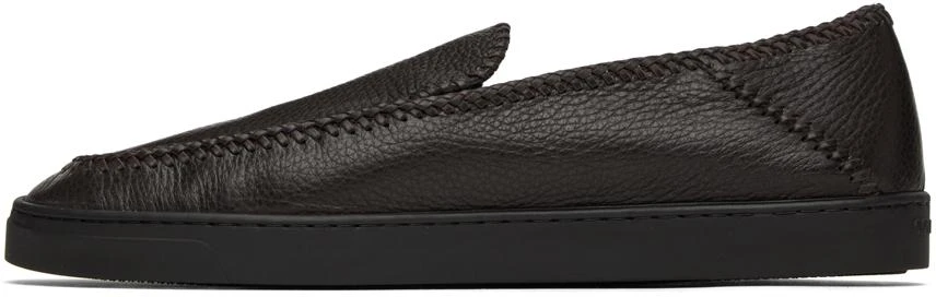 商品Giorgio Armani|Brown Leather Loafers,价格¥3889,第3�张图片详细描述