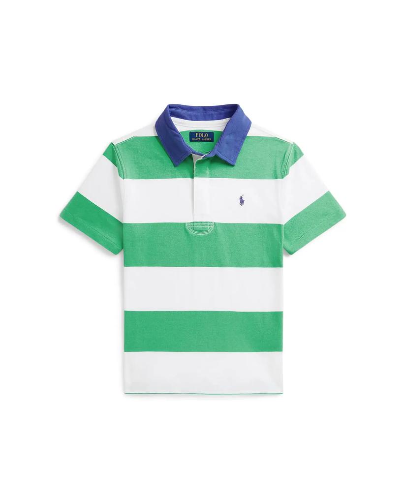 Boy's Polo Ralph Lauren Kids Striped Cotton Short-Sleeve Rugby Shirt (Big Kid) image 2