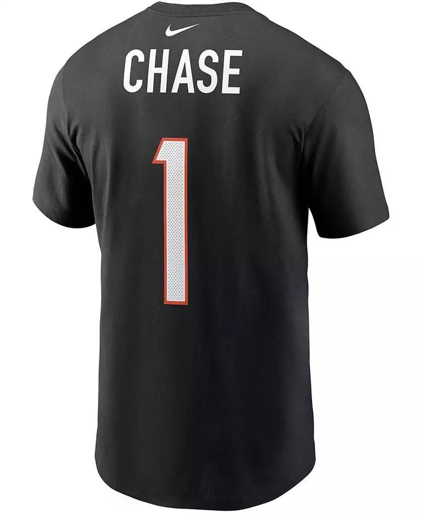 商品NIKE|Men's Ja'Marr Chase Black Cincinnati Bengals 2021 NFL Draft First Round Pick Player Name and Number T-shirt,价格¥243,第2张图片详细描述
