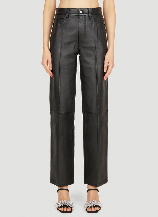 Panelled Leather Pants in Black商品第1张图片规格展示