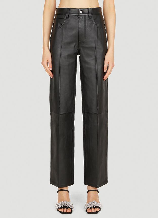 商品Alexander Wang|Panelled Leather Pants in Black,价格¥11026,第1张图片