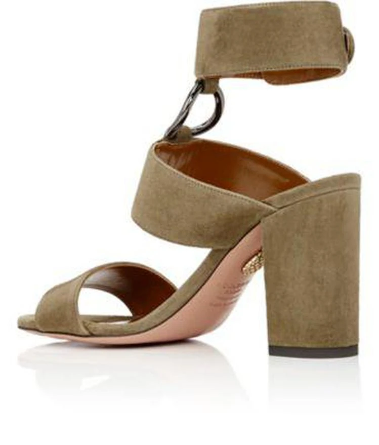 商品Aquazzura|Safari Suede Ankle-Strap Sandals,价格¥2224,第3张图片详细描述