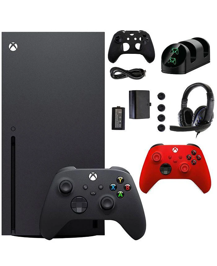 商品Microsoft|Xbox Series X 1TB Console with Extra Red Controller and Accessories Kit,价格¥5830,第1张图片