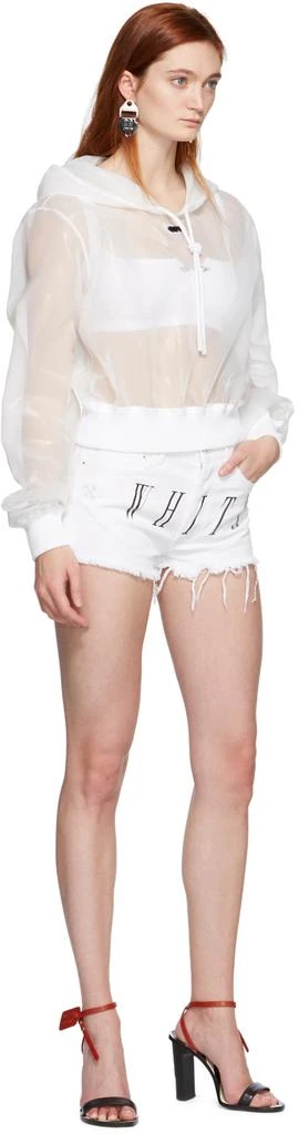 商品Off-White|White Sheer Cropped Hoodie,价格¥1915,第5张图片详细描述