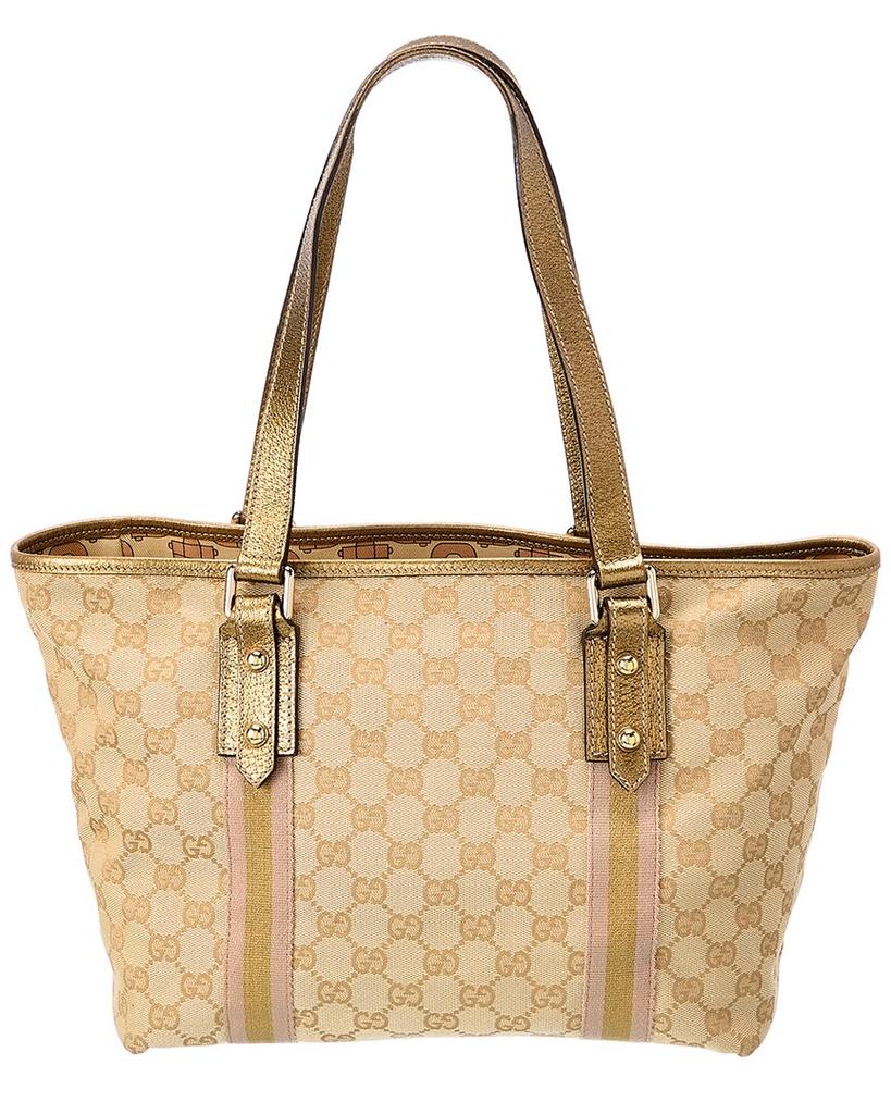 Gucci Beige GG Canvas Abbey Charm Tote (Authentic Pre-Owned)商品第2张图片规格展示