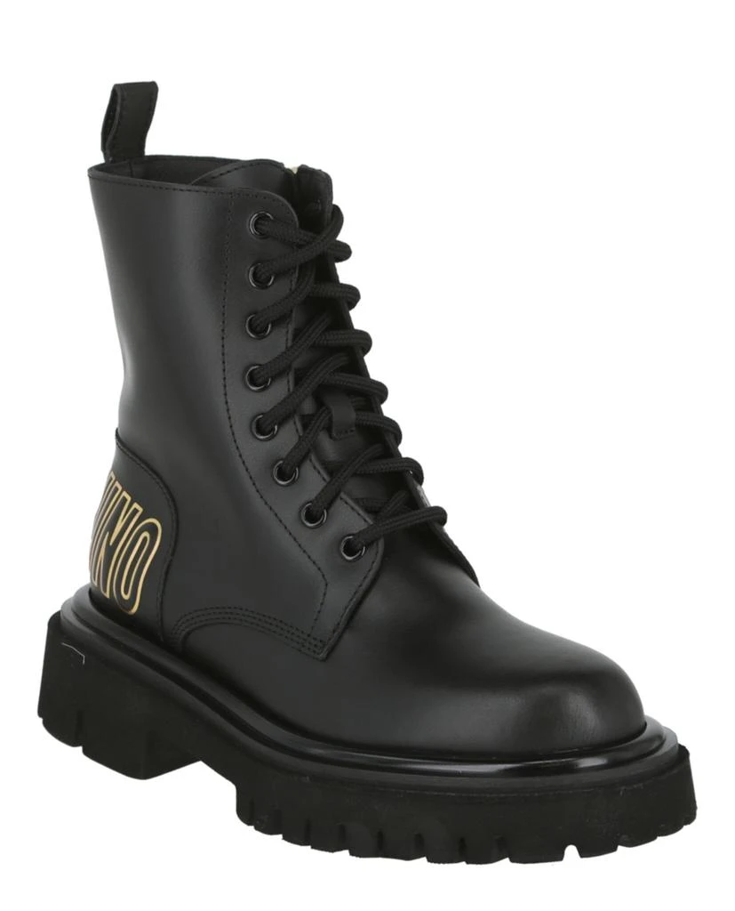 商品Moschino|Logo Leather Combat Boots,价格¥3659,第2张图片详细描述
