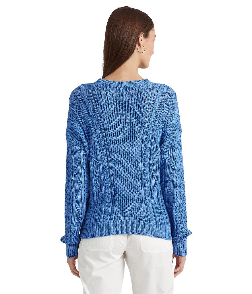 商品Ralph Lauren|Lacing Cable-Knit Cotton Sweater,价格¥1093,第2张图片详细描述