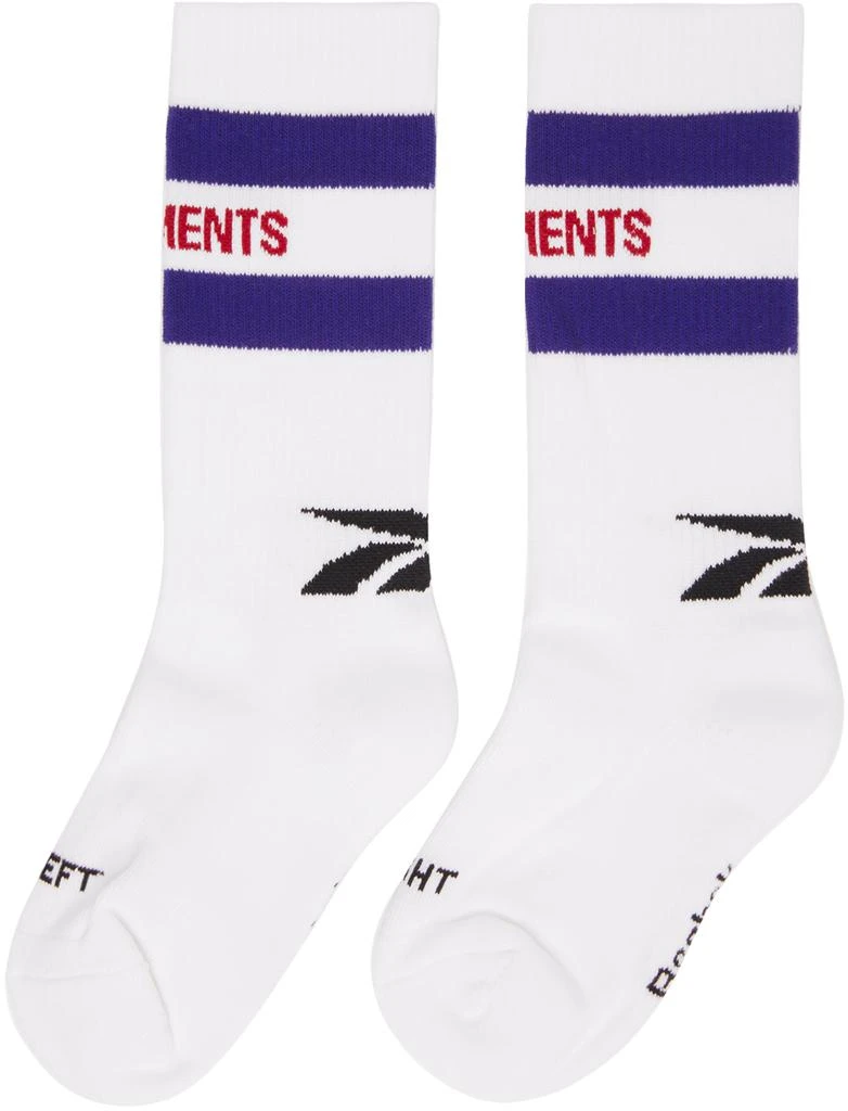 商品Vetements|White Reebok Edition Classic Logo Socks,价格¥245,第2张图片详细描述