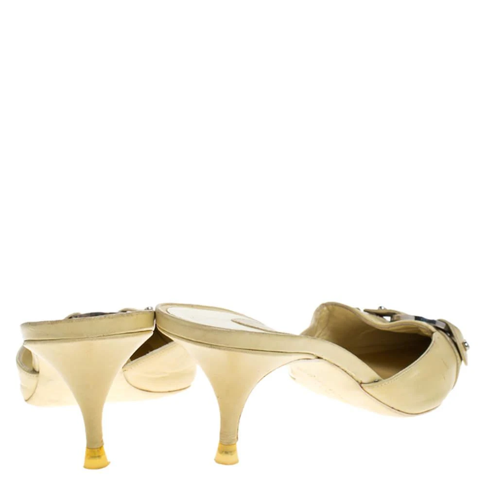 商品[二手商品] Givenchy|Givenchy Yellow Leather Pointed Toe Mules Size 38,价格¥1405,第5张图片详细描述