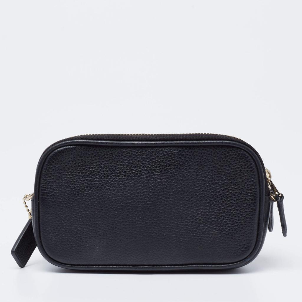 商品[二手商品] Coach|Coach Black Leather Double Zip Camera Crossbody Bag,价格¥1043,第6张图片详细描述