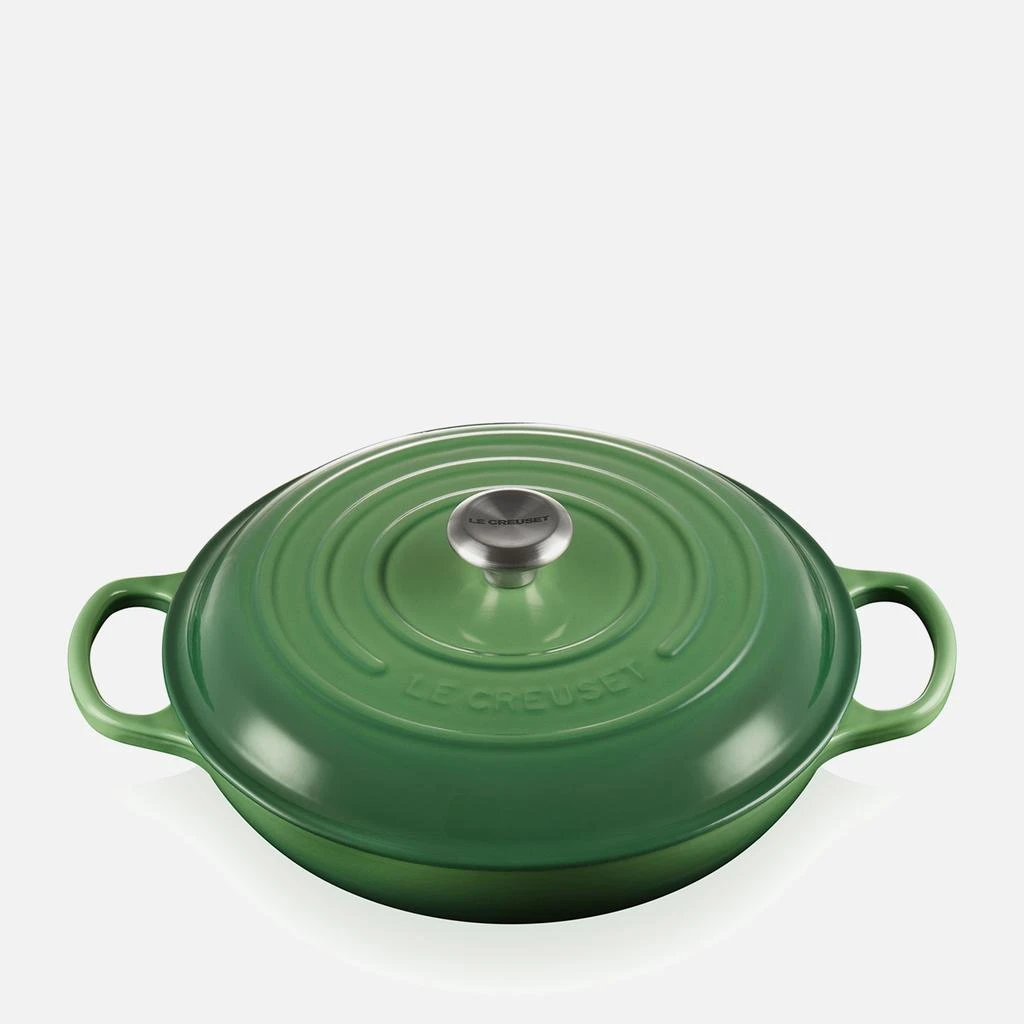 商品Le Creuset|Signature Cast Iron Shallow Casserole - 30cm - Bamboo Green,价格¥2373,第2张图片详细描述