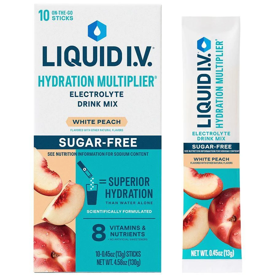 商品Liquid I.V.|Hydration Multiplier - Sugar Free Electrolyte Drink Mix White Peach,价格¥148,第3张图片详细描述