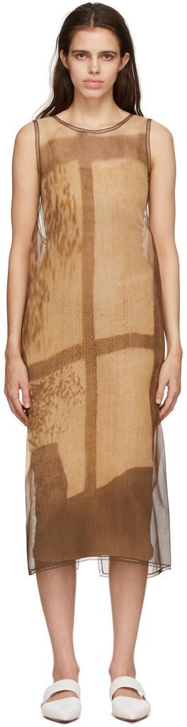 商品Fendi|棕色 & 米色真丝连衣裙,价格¥24984,第1张图片