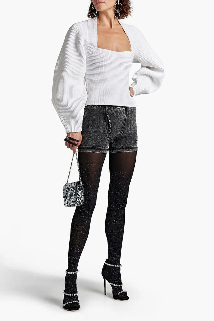 商品Alexander Wang|Paneled acid-wash denim shorts,价格¥596,第4张图片详细描述
