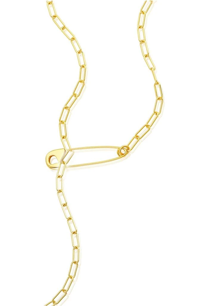 商品ADORNIA|14K Gold Plated Safety Pin Lariat Necklace,价格¥150,第1张图片