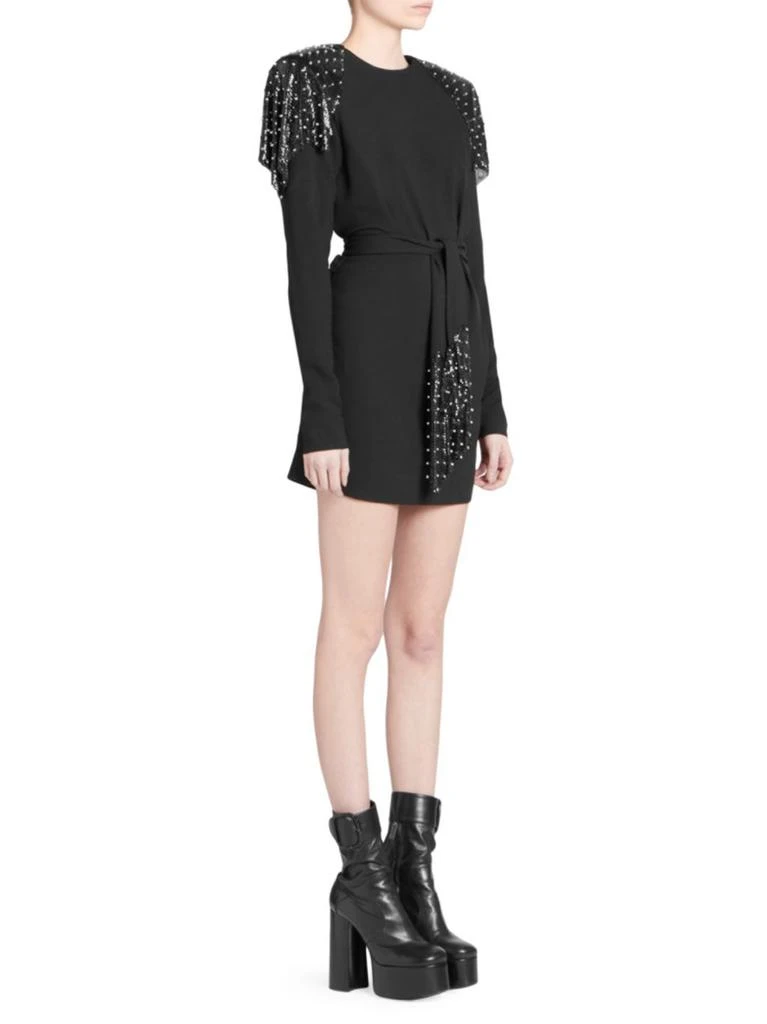 商品Yves Saint Laurent|Saint Laurent - Studded Epaulette Mini Dress,价格¥14901,第2张图片详细描述