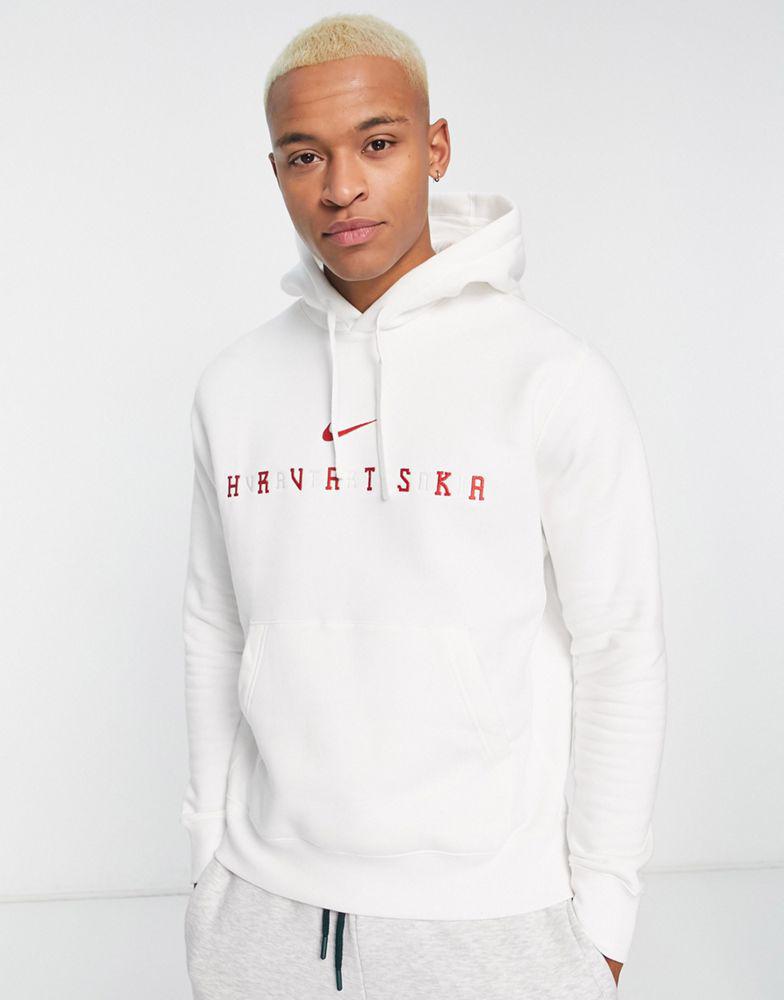 Nike Football World Cup 2022 Croatia unisex club hoodie sweat in white商品第1张图片规格展示