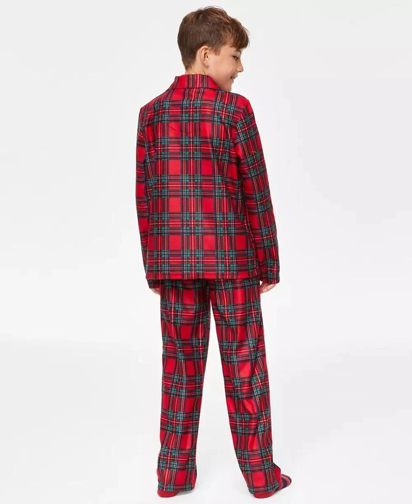 商品Holiday Lane|Little & Big Kids Brinkley Plaid Notch Collar Matching Family Pajamas Set, Created for Macy's,价格¥143,第2张图片详细描述