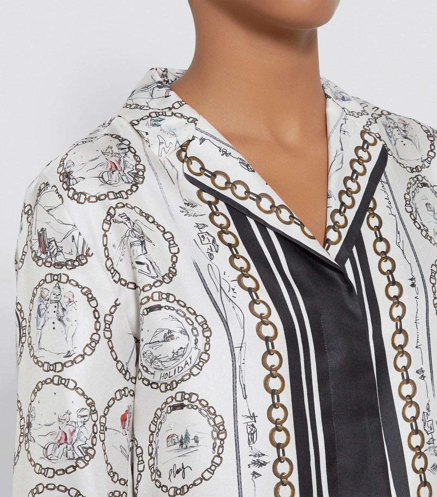 商品Max Mara|Winter Village Print Silk Shirt,价格¥4375,第3张图片详细描述