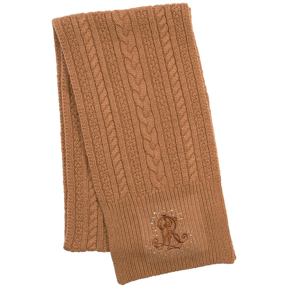 商品Ralph Lauren|Stone Logo Cable Scarf,价格¥440,第2张图片详细描述