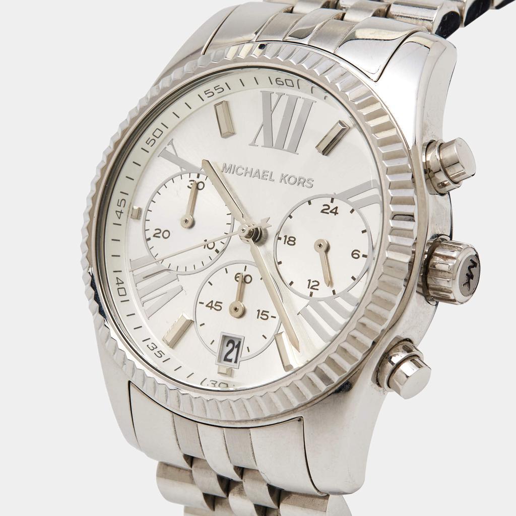 商品[二手商品] Michael Kors|Michael Kors Silver Stainless Steel Lexington MK5555 Women's Wristwatch 38 mm,价格¥1658,第4张图片详细描述