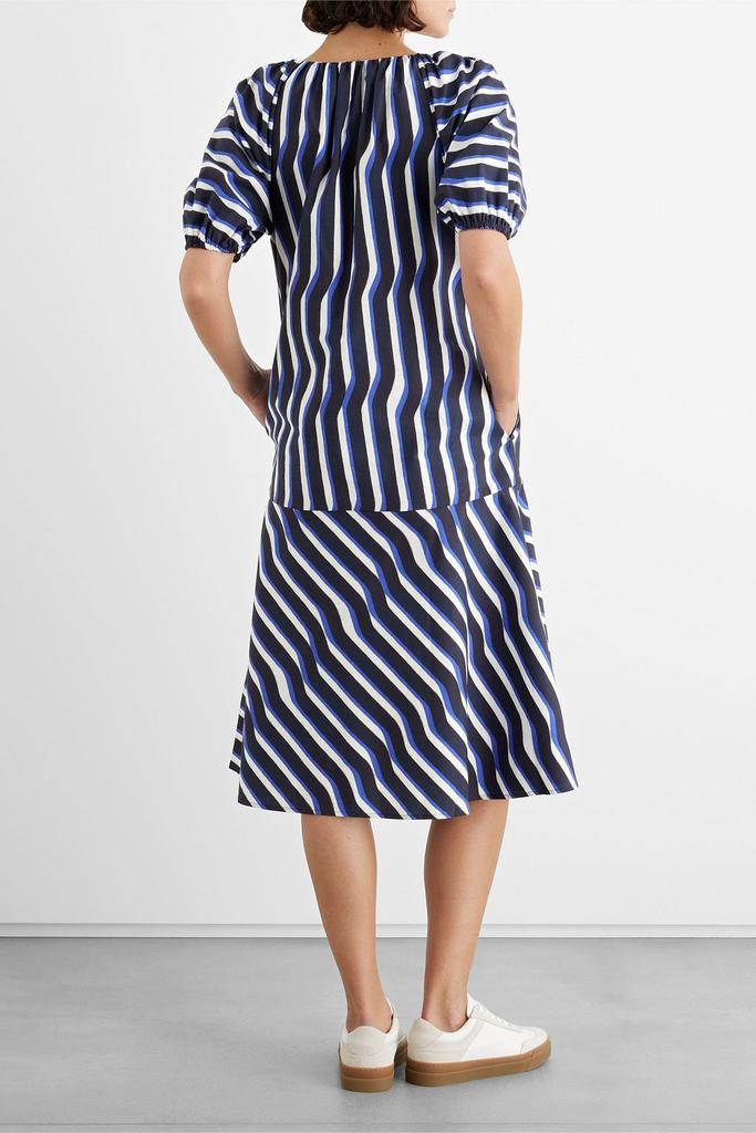 Esme striped organic cotton-poplin midi dress商品第3张图片规格展示