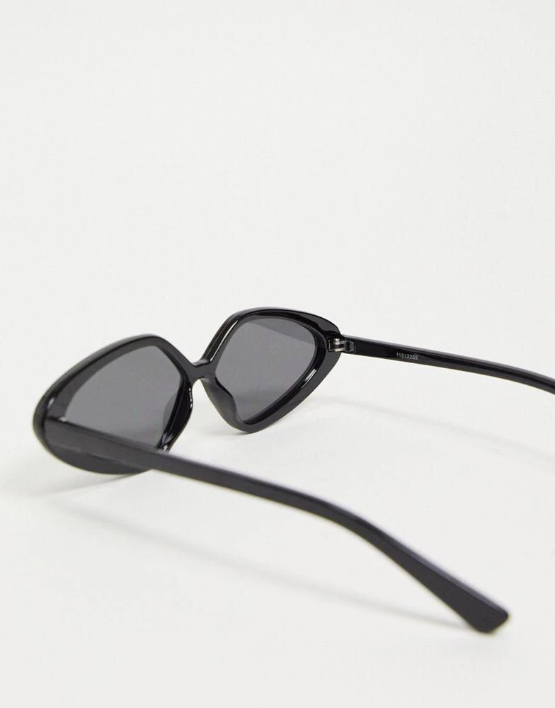 商品ASOS|ASOS DESIGN frame oval cat eye sunglasses in shiny black - BLACK,价格¥28,第2张图片详细描述