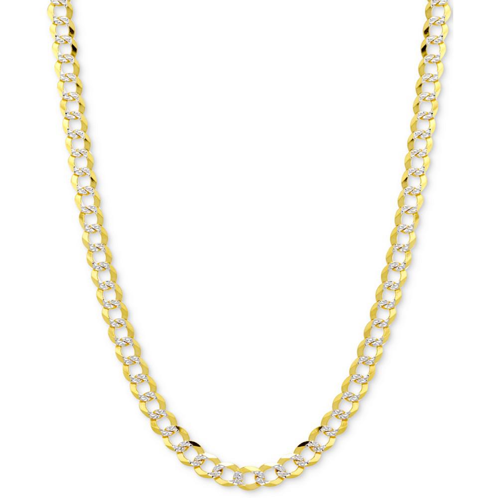 24" Two-Tone Open Curb Chain Necklace (5-3/4mm) in Solid 14k Gold & White Gold商品第1张图片规格展示