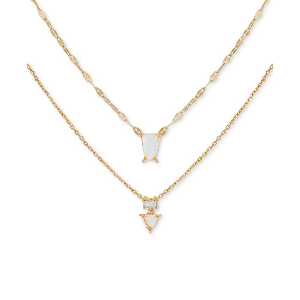 商品GUESS|Gold-Tone Mixed Crystal Layered Pendant Necklace, 18" + 2" extender,价格¥169,第1张图片